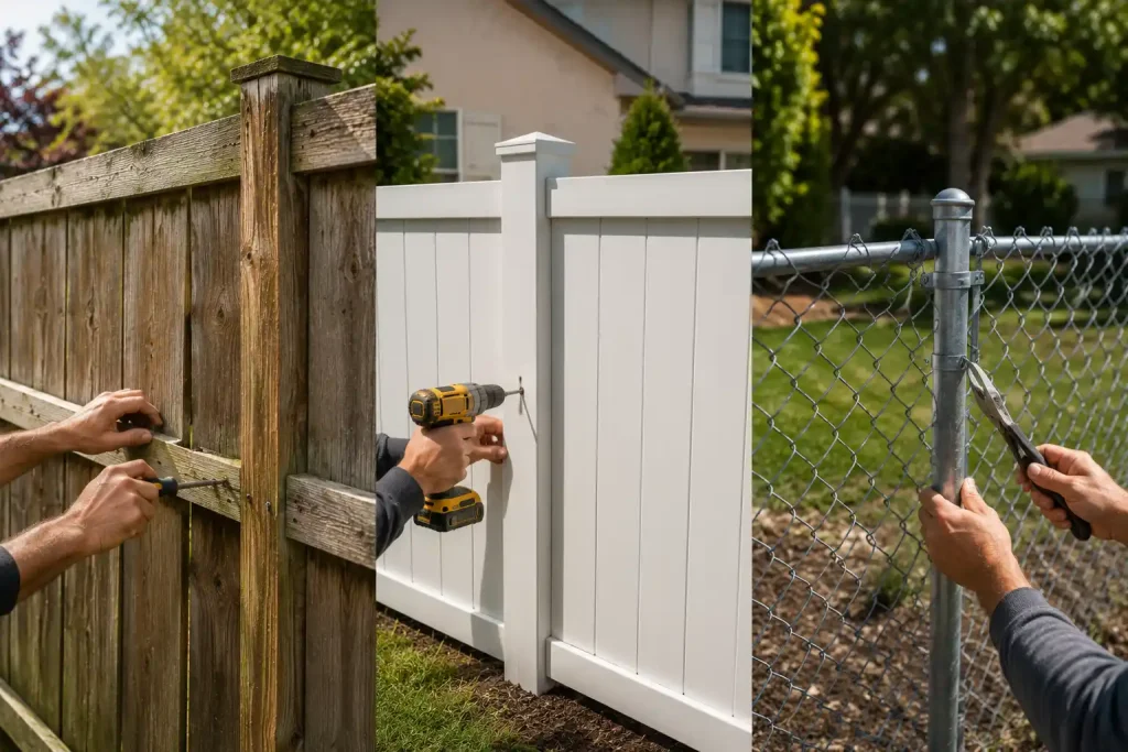 Wood vs Vinyl vs Chain Link Repair Cost